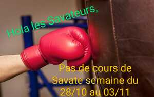 Info entrainements vacances scolaires automne 2024